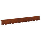 Lawn Edging 10 pcs 102 x 10 x 4 cm Steel Rusty 8008760