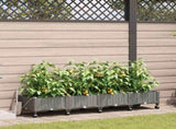 Garden Planter with Irrigation&Wheels 4 pcs Light Grey PP 3423146