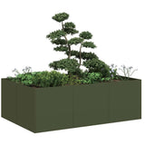 Planter Olive Green 120x80x40 cm Steel 860748