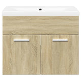 Bathroom Sink Cabinet with Built-in Basin Sonoma Oak 3324983