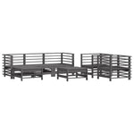 ZNTS 7 Piece Garden Lounge Set Grey Solid Wood Pine 3186237