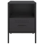 ZNTS Bedside Cabinet Black 36x39x50.5 cm Steel 843054