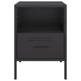 ZNTS Bedside Cabinet Black 36x39x50.5 cm Steel 843054