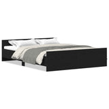 Bed Frame without Mattress Black Oak 160x200 cm Engineered Wood 3329321