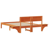 Bed Frame with Headboard Wax Brown 120 x 200 cm Solid Pine Wood 873450