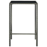 5 Piece Garden Bar Set with Cushions Poly Rattan Grey 3095416