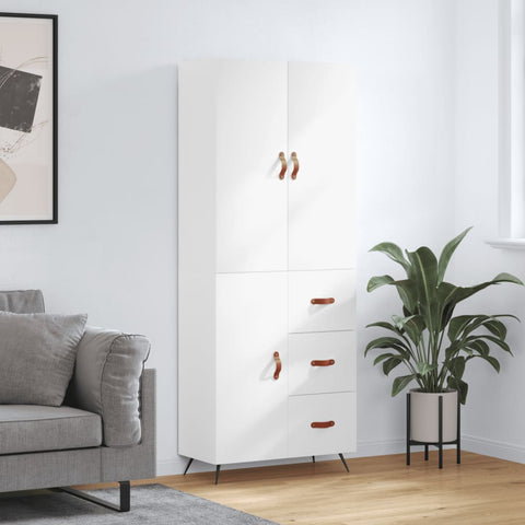 Highboard White 69.5x34x180 cm Engineered Wood 3195875