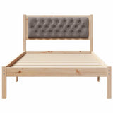 Bed Frame with Headboard Taupe 100 x 200 cm Solid Pine Wood 878212