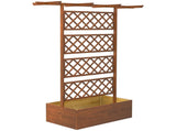 Wooden Trellis Planter Box, Raised Garden Bed to Grow Vegetables, Herbs and Flowers, Orange T3398P318844