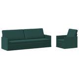 Sofa Set 2 pcs Dark Green Fabric 3433181