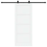 Sliding Door ORKDAL White 83 x 202 cm Solid Pine Wood 3445497