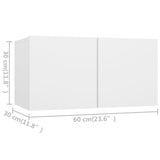 4 Piece TV Cabinet Set White Engineered Wood 3078731
