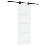 Sliding Door 78 x 211 cm Engineered Wood White and Black 3450113