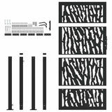 Garden Gate Black 100x175 cm Steel Trace Design 4100982