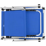44332 Folding Sun Lounger with Roof Aluminium and Textilene Blue
