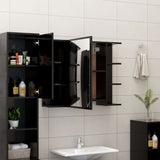 Bathroom Mirror Cabinet Black 80x20.5x64 cm Engineered Wood 802607