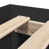 Bed Frame without Mattress Black 75x190 cm Small Single Engineered Wood 3295528