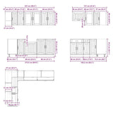 11 Piece Kitchen Cabinet Set Lucca Concrete Grey Engineered Wood 3314895