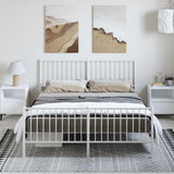 Metal Bed Frame without Mattress with Footboard White 150x200cm 350951