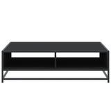 Coffee Table Black 100x100x30 cm Engineered Wood and Metal 848774