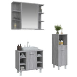 3 Piece Bathroom Cabinet Set Grey Sonoma Engineered Wood 3187610