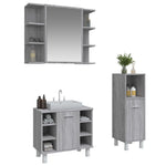 ZNTS 3 Piece Bathroom Cabinet Set Grey Sonoma Engineered Wood 3187610