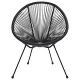 5 Piece Outdoor Dining Set PVC Rattan Black 3060280