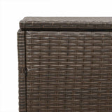 Garden Storage Box Brown 110x50x58 cm Poly Rattan 4104070