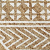 Handmade Rug Jute with White Print 150 cm 133694