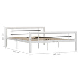 Bed Frame without Mattress White and Black Metal 140x200 cm 284547