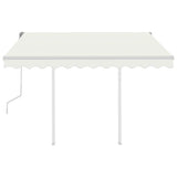 3069917 Manual Retractable Awning with Posts 3,5x2,5 m Cream