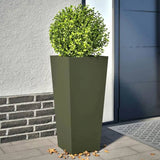Garden Planters Olive Green 2 pcs 35x35x75 cm Steel 851087