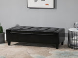 PU Leather Storage Ottoman Bench Storage Chest Tufted Ottoman Cube w/ Flipping Top 92L x 40W x 40H T3398P328175