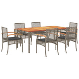 Garden Dining Set Grey PE rattan One size UV-resistant materials 3213573