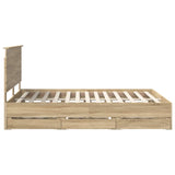 Bed Frame with Drawer Sonoma Oak 150 x 200 cm Engineer Wood 3411105