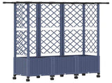Raised Bed with Trellis and Roof Grey 163.5 x 40 x 142 cm PP 3423126