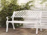 Garden Bench White Cast Aluminium, Cast Iron Medium Durable 317746