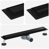 Shower Drain 2-in-1 with 360&deg Siphon Black 60 cm 42015968