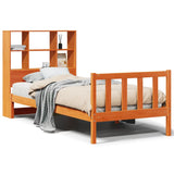 Bookcase Bed without Mattress Wax Brown 100x200 cm Solid Wood Pine 3321720