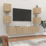 6 Piece TV Cabinet Set Sonoma Oak Engineered Wood 3114256