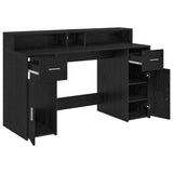 Desk with Drawer Black oak 140 x 55 x 91 cm Engineered wood 3365612