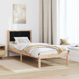 Bed Frame with Headboard Black 75 x 190 cm Solid Pine Wood 878231