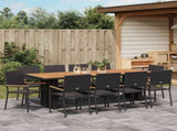 Garden Dining Set 11 pcs Black Poly Rattan 3365422