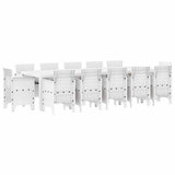 Garden Dining Set 13 pcs White Synthetic rattan and Metal 3378625
