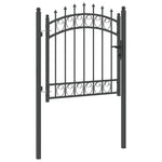 Fence Gate with Spikes Grey 100 x 100 cm Powder-coated steel 42008987