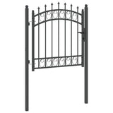 Fence Gate with Spikes Grey 100 x 100 cm Powder-coated steel 42008987