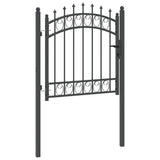 Fence Gate with Spikes EMMEN 100 x 100 cm Powder-coated steel 42008987
