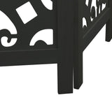 Room Divider 3 Panels Black Solid Wood Paulownia 358750