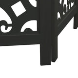 Room Divider 3 Panels Black Solid Wood Paulownia 358750