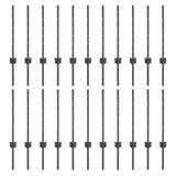 Embedded Fence Post 22 pcs Grey 100 cm Powder-Coated Steel 3335932